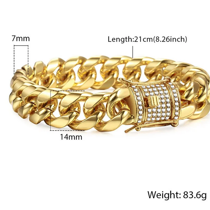 Miami Gold Curb Cuban Bracelet - My Store